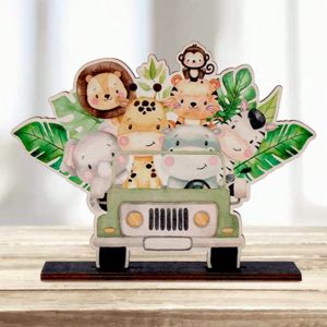 1pc Jungle Animal Wooden Ornament Birthday Gift Party FavorGiraffe Print Jungle Animal Design for 1st Birthday Party Decoration