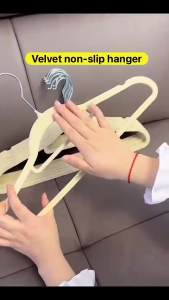 50PCS Velvet Hanger Non-slip Groove Clothes Safe and Non Hanger Drying Hanger PVC Coating