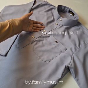 Jubah muslim pria dewasa remaja lengan panjang model kancing snap gamis sabit terbaru bahan katun adem