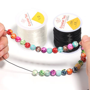 0.5-1.2mm Black/Transparent Crystal Elastic Thread DIY Beading Stretch Cords For Jewelry Making Supply Wire String Elastic Line