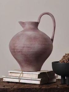 Wabi-Sabi Style Flower Vase Living Room Decorative Accessories Ancient Simulation Desktop Decoration Flower Pot Homestay High-End Clay Jar