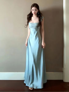 DUOMIAOTU | Elegant French Satin Evening Gown Dress
