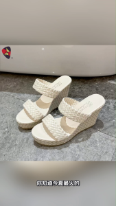 Katerina Fashion Simplicity Braided Heel Wedge Sandals With Open Toe And Slip-On For Women #K-855