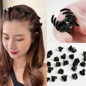 C.three Princess Style Small Hair Claw Clip Small Hair Clip Women Simple Black Hair Clip