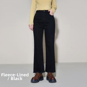 DUSHU | Plus Size Fleece Lined Flattering High Waist Jeans
