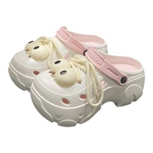 Thick Bottom Sandals Womens Summer Outdoor Wear 2024 New Funny Cover Head Beach Anti-Slip Two-Way Slippers Female Big Eyes