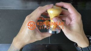 Tamper Mesin Espreso 51mm Stainless Steel Gagang Kayu Espresso Coffee Tamping Tools Alat Press Tamp Bubuk Kopi