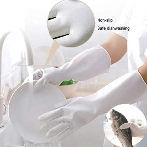 Long Cuff Waterproof Latex Gloves Durable Non Slip Kitchen Bathroom Dishwashing Laundry Cleaning Multi Purpose Food Safe Househo