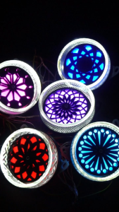 Đèn Led xoay Sharingan hiệu ứng vô cực kèm vòng 3D độ lé đèn bi cầu gắn Demi xe điện xe máy oto