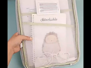 กระเป๋าแฟ้มใส่เอกสาร แฟ้มใส่เอกสาร ขนาด A4 แบบหนา มีซิป เป็นตาข่าย