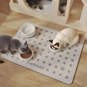 Diatom Mud Pet Feeding Mat | Absorbent & Non-Slip | Anti-Spill Cat Food Bowl Pad | Home Pet Feeding Mat