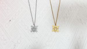 One Piece | Anime Đầu Lâu Hợp Kim Rỗng Mặt Dây Chuyền Vòng Cổ Manga Nhật Bản 2D Truyện Tranh Gothic Punk Cosplay Phụ Kiện Dành Cho Nam Và Nữ