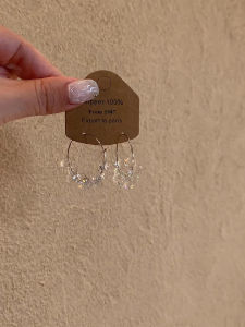 Elegant Micro-Set Zircon Diamond Hoop Earrings Fashionable Small-Batch Design Alloy/Plated Silver/Plated Gold Jewelry