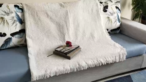 Nordic blanket Herringbone Pattern 180 x 300 cm / throw blanket / penutup sofa / selimut sofa / bedspread