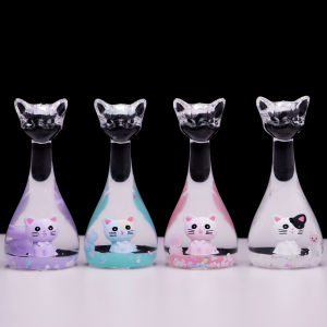Modern Art Acrylic Cat Themed Stress Relief Timer Desktop Decoration Sandglass Stylish Student Gift Cat Oil Drop Leaky Sand