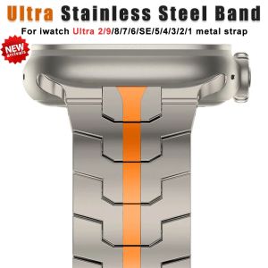 Ultra 2 Titanium Color Strap For Apple Watch 49mm 45 44mm 42 46mm Luxury Metal Band iWatch SE 38 40 41mm Stainless Steel Bracele