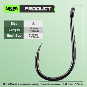 9KM 50Pcs Baitholder Hook Fishing Hooks Keeper Circle Hook High Carbon Steel for Freshwater & Saltwater