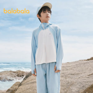 Balabala Children Sunscreen Clothing Girls 2024 Summer Thin Section Boys Skin Clothing Breathable Baby Parent-Child Fashion