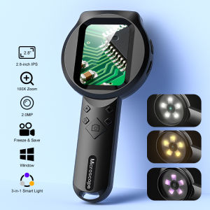 2.8 IPS Screen Digital Magnifier 100X magnification 2MP Video Portable Microscope With 15LEDs For Coin Examine For Windows/Mac
