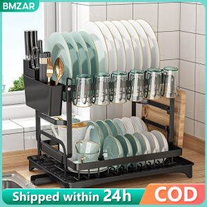 BMZAR Dish Drying Rack Kitchen Rack Dish Rack Cutlery Water Cup Drainer Kitchen Storage Rack