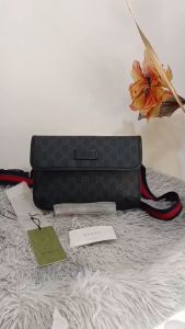 ของแท้ 💯% กระเป๋า GUCCI GG SUPREME เบล็ทบอก (Black/Grey)