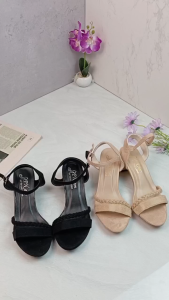 Giày cao gót giày sandal cao gót vuông 5p quai bản nhung bính chéo SD10