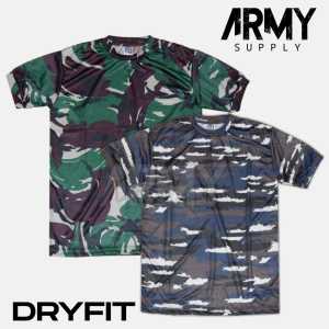 Armysupply Kaos Loreng Pria Lengan pendek Baju Kaos Dryfit Loreng Tni