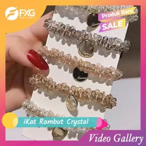 FXG - iKat Rambut Gelang Elastis Wanita Gaya Korea Dengan Hiasan Crystal Perempuan Cantik ACC33