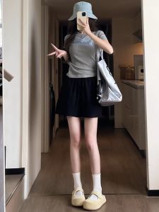 Quần Short Công Sở Mùa Hè Cho Nữ Cạp Cao Rộng Rãi Thoáng Khí Quần Short Thể Thao Thường Ngày Ngoài Trời Mới Về