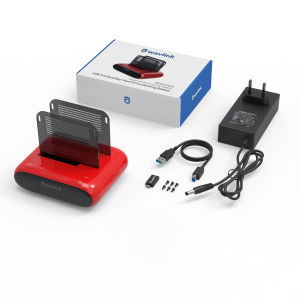WAVLINK Dual Bay External Hard Drive Dock 2.5/3.5 Inci HDD dan SSD Docking Station