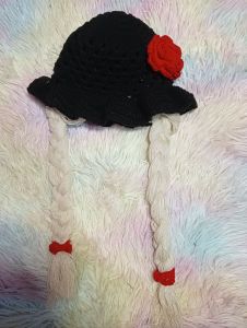 Bucket hat Crochet with hair
