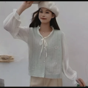 Outer Wanita Kekinian Terbaru Kode 2505 M L XL XXL BISA DIBELI TERPISAH Vest Remaja Perempuan Korean Style Ootd Casual Santai Outfit Lebaran Cewek Viral Rompi Rajut Aesthetic Import Kemeja Jumbo Oversize Lengan Panjang Outher Dusty Brown White Sage