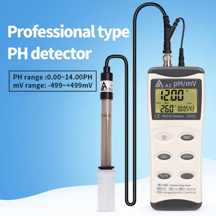 AZ8601 pH/mV Temperature Meter Waterproof Oxidation Reduction Potential ...