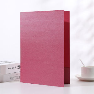 A4 Paper Folder Gold Stamping Cover Office Supplies Document Folder Laminated Page Business Vertical File Storage Clip Book