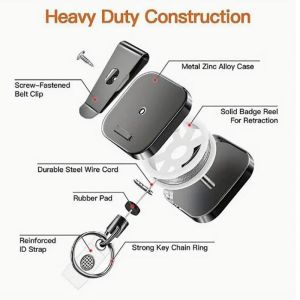 Anti-loss and Easy-to-pull Buckle of Retractable Key Chain Belt Badge Reel Clip Square Accesorios Para Auto Key Chain