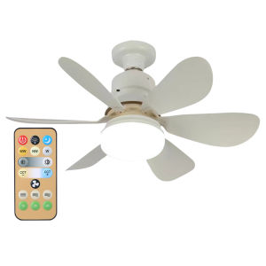 E27 Base 6-Blade Ceiling Fan Light Dimmable LED Ceiling Fan Lamp
