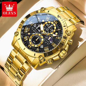 OLEVS Watch For Men Waterproof Original 2025 Stainless Steel Strap Casual Fashion Watches Chronograph Luminous Calendar Mens Watch