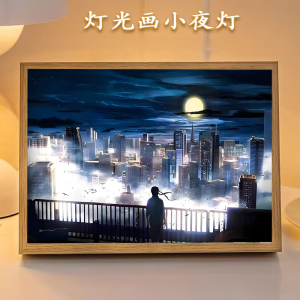 Creative Memorial Birthday Gift: God-Slaying Light Painting Mirror Night Lamp