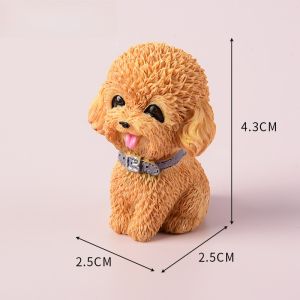 Creative Mini Desktop Car Decorations Birthday Cake Cartoon Cute Little Dog Teddy Border Collie Golden Retriever Vehicle Decor