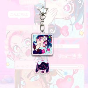 Bandai | for ALIEN STAGE Star Keychain String Cartoon Couple Set Figure Luka Hyuna Keyring Pendant Image Exquisite Student Birthday Gift