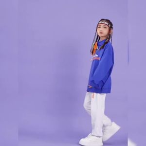 ชุดฮู้ดเต้นรำสตรีทสำหรับเด็ก ทรงหลวม สไตล์ฮิปฮอป ชุดการแสดงสำหรับเด็กผู้หญิง กีฬาสบายๆ hiphop เสื้อผ้า 3.10