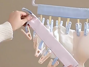 6-Clips Foldable Travel Drying Clips Detachable Clothes Rack for Socks & Underwear Space-Saving 3pcs
