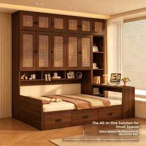 Small Apartment Multi-functional Kids Bed with Wardrobe