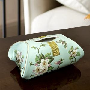 High-End Ceramic Tissue Box European Style Dining Table Centerpiece New Chinese Home Decorations Living Room Drawstring Box
