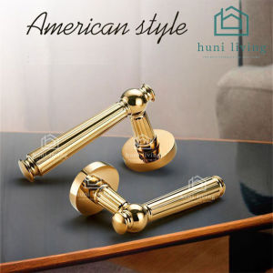 Gagang Pintu Gaya Eropa Pegangan pintu Door Handle Lock Door Model Classic Klasik Gold Emas Bedroom Living Room Mechanical Anti-Theft
