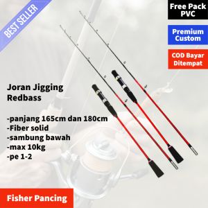 Joran Redbass Fiber Solid 10-20 Lbs 165cm 180cm 10-20lb - Joran Jigging Laut Termurah