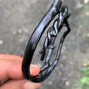 HD - Gelang Akar Bahar Hitam Asli Lentur Model Plintir