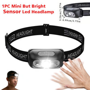 LED Sensor Headlamp Built-in Battery USB Rechargeable COB Head Flashlight Headlight LED Head Torch Camping Fishing Search Light