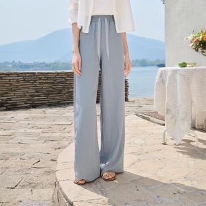 Cool Sensation Loose Wide Leg Pants Womens Summer Casual Drapey Straight Cut Trousers Fashionable Business Casual High Waist