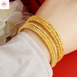 XT đồ trang sức Hàn Quốc 24K Vòng tay quấn lấp lánh đính cườm người phụ nữ 916 mạ vàng gốc